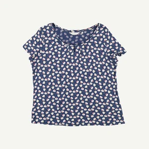 Seasalt Cornwall Womens Navy Viscose blend Floral Short sleeved Top Size 14 - Picture 1 of 13