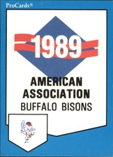 1989 Buffalo Bisons ProCards #1661 Checklist