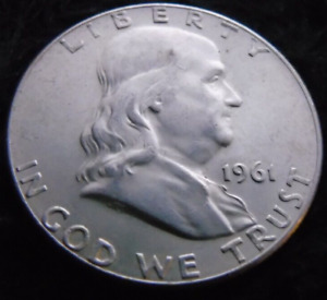 1961 P Franklin Half Dollar Ben Benjamin 1961P 1/2 Silver US Coin 1961-P