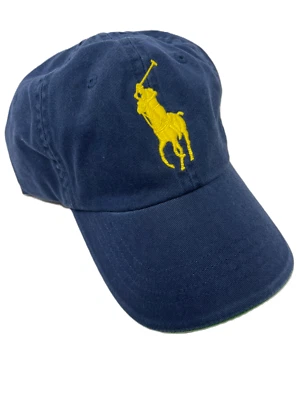 全新 POLO RALPH LAUREN 男式 BIG PONY 棒球帽/帽子-海军蓝/黄色/绿色 — 第 1/2 张图片