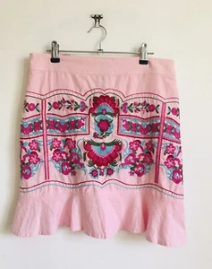 SAVAGE CULTURE Cute Pink Cotton Embroidered Short Skirt Ladies Size S / 8 Good C - Picture 1 of 10