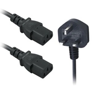 UK Mains Splitter Cable UK PLUG to 2 x C13 Socket Y Split Lead 2.5m - Picture 1 of 1