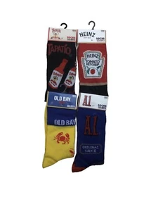 Novedad Calcetines Condimentos Tapatio Old Bay Heinz A1 Hombres Talla 6-12 - Imagen 1 de 3
