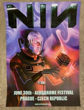 NINE INCH NAILS PRAGUE 2018 ORIGINAL CONCERT POSTER AERODROME FEST