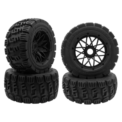 Aufgeladene Schwarze Nylon-Räderfelgen Allradreifen für 1/5 HPI Rovan KM Baja 5B - Bild 1 von 4