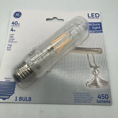 LED Light Bulb, T10, Clear, 4-Watts Picture Light Soft White - Image 1 of 2