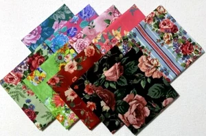 Lot of 10 New Fat Quarter Bundle Larger Scale Florals (Mostly Roses 100% Cotton - Picture 1 of 6