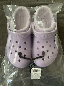 Purple Lavendar Fur Lined Crocs NWT Cozy warm Clogs M8 / W10