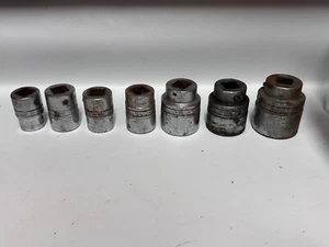 Set of 7 Vintage LDH SNAP ON 12pt 3/4" Drive Shallow Socket 7/8" to 1 11/16" - Picture 1 of 12