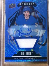 Owen Power 2022-23 Upper Deck Allure Blue Line Auto Jersey #101 /75