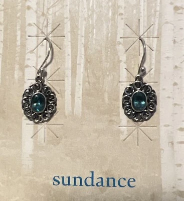 Pendientes colgantes Sundance Catalog plata filigrana aguamarina - Nuevos Foto 1 de 3