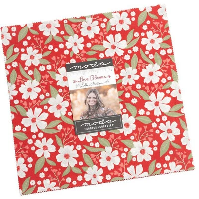 Love Blooms Moda Layer Cake 42 100% Cotton 10" Precut Quilt Squares - Image 1 of 4