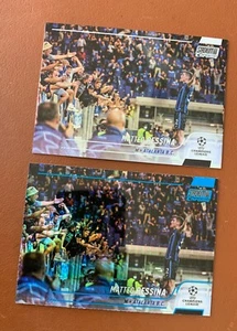 2021-22 Topps Stadium Club Chrom Matteo Pessina Lot (2) blau Prisma & Refraktor - Bild 1 von 1