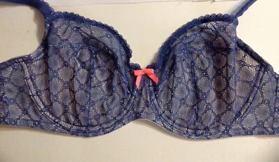 VICTORIA'S SECRET Unlined Demi 34B Blue Bra Body By Victoria Convertible Straps  - Image 1 of 4
