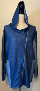 Chico's Zenergy Hooded Jacket, Blue, Full Zip, Chicos Size 3 - L - Picture 1 of 3