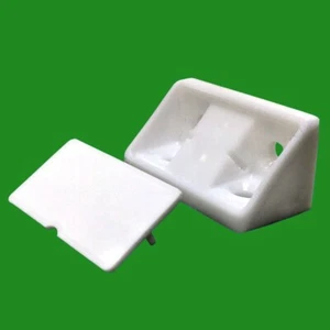 10x Plástico Blanco Mini Esquina Armario Conector Soporte & Funda - Imagen 1 de 2