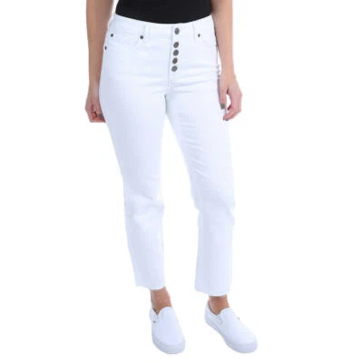 Pantalones de Jean Kenneth Cole Damas Botón Mosca Tiro Alto Pierna Recta Elastizados Variedad Foto 1 de 4