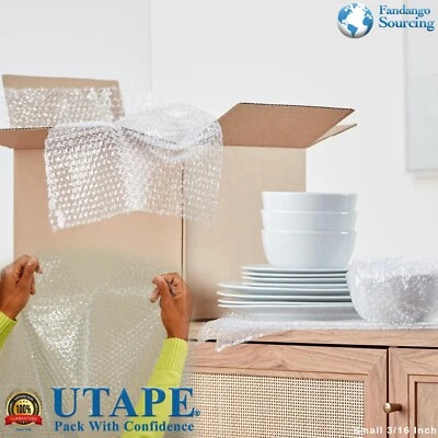 3/16" Small Bubbles Plastic Wrap Cushioning wrap 12"x100ft Perforated every 12" - Image 1 of 4