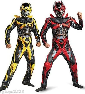 Transformers Size 8 Bumblebee Stinger Reversible Muscle Costume Medium New 2014 - Picture 1 of 2