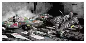 Roamcouch The Chase Stencil Screen Print Poster Art Print Mondo Banksy Axom - Picture 1 of 2