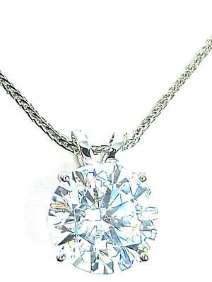 Collar colgante solitario de diamantes Designr de 2 quilates de oro blanco sólido de 18" de 18 k HMDE Foto 1 de 4