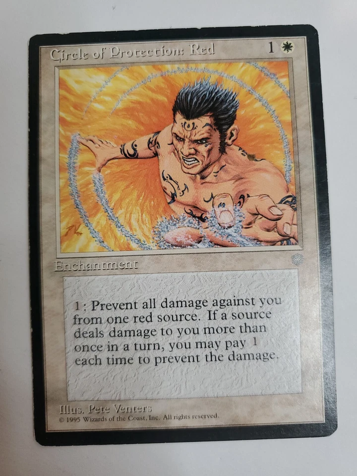 MTG Magic The Gathering Card Circle of Protection: RedEnchantment White 1995 - Image 1 of 2