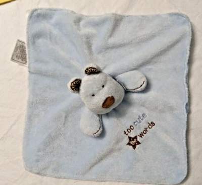 Carters Puppy Dog Blue Love Too Cute For Word Embroidered Satin Underside - Image 1 of 4