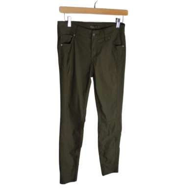 PRANA Womens Pants JENNA Moto Olive Green Mid Rise Skinny Nylon Blend Stretch 6 - Image 1 of 4