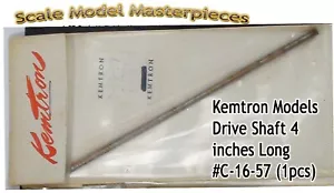 Eje de transmisión de acero Kemtron Modelos 0,100"" de dia 4"" de largo C-16-57 nuevo de lote antiguo fsm ho escala fina - Imagen 1 de 9