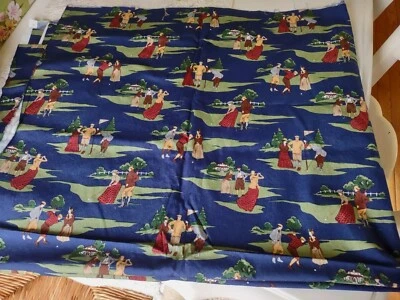 Kaufman Golf fabric British Golfing Sewing Fabric 1 yard blue cotton - Image 1 of 4