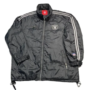 Vintage Oakland Raiders Jacket Parka Mens 3XL Embroidered Double Sided Football - Picture 1 of 11