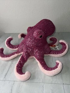 Pink Shiny Octopus Wild Republic Realistic Squid 15”stuffed animal plush Used - Picture 1 of 9