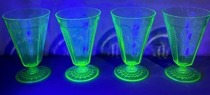 Seltener 4-HOCKING GLAS CO. PRINZESSIN GRÜN 10 UNZEN 5-1/4" GROSSER WASSERBECHER - Bild 1 von 12