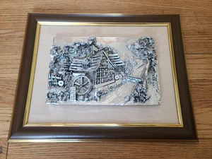 Scultura vintage in rilievo 3D in argento sterling 925 13,5”x10,75” - Foto 1 di 5
