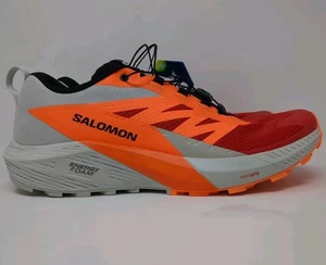 Salomon Mens 11.5 SENSE RIDE 5 Outdoor Trail Running Trainer Fiery Red Quicklace - Picture 1 of 13