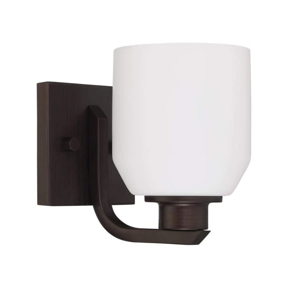 Sunset 1-Light Quartz Wall Sconce with Opal Glass Bronze F19031-64 - Image 1 of 1