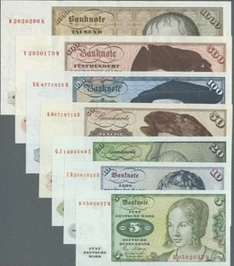 ⚠️ Satz DM D-Mark Scheine Banknoten 1980, Bankfrische Erhaltung, TOP RARITÄT ⚠️ - Bild 1 von 2