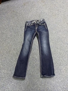 Girls Sz 14 Miss Me Boot Cut Blue Jeans K8989B - Picture 1 of 5