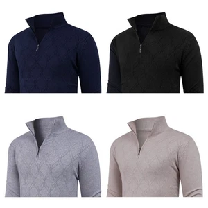 Modischer Herren-Strickpullover mit halbem Reißverschluss - Bild 1 von 28