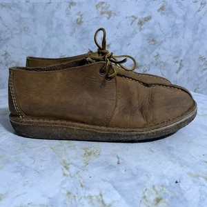 Clarks Desert Trek Mens Size 8M Shoes Brown Leather Comfort Moccasin Ankle Boots - Picture 1 of 13