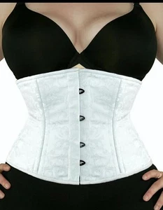 New!! 411 size 20" White Brocade Corset Double Steel - Picture 1 of 3