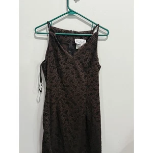 LaBelle braun Blumen Spitze Kleid ärmellos Party Cocktail Vintage Größe 7 - Bild 1 von 5