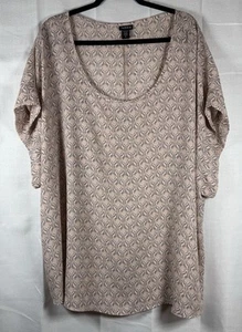 Torrid Top Womens Plus 5X Pink Scoop Neck Semi Sheer Blouse Short Sleeve Ladies - Picture 1 of 11