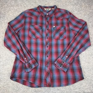 Salt Valley Pearl Snap Shirt Long Sleeve Plaid Pockets Cotton Mens XL - Picture 1 of 10