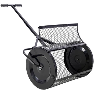 24 in. Black Metal Handle Peat Moss Compost Spreader - Picture 1 of 6