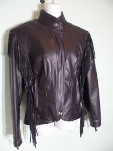 CHAQUETA DE CUERO CON FLECOS HARLEY DAVIDSON PARA MUJER XS, CON ALAS TRASERAS Y FORRO ACOLCHADO - Imagen 1 de 17
