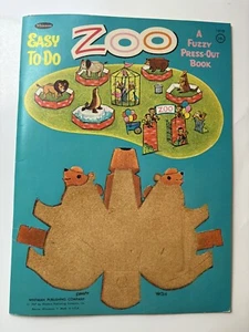 Vintage 1967 Easy to Do Zoo A Fuzzy Press-Out Book - Whitman - Uncut - Picture 1 of 6