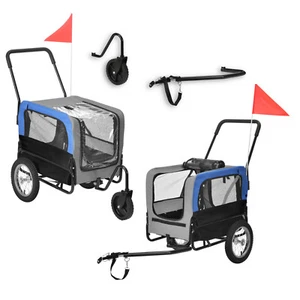 Fahrradanhänger 2 in 1 Jogger Hunde Transport Blau/Grau/Schwarz pro.tec - Bild 1 von 2
