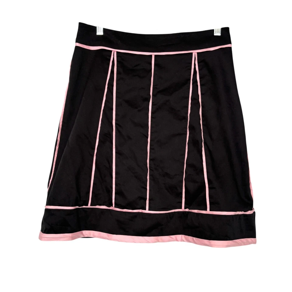 Miss Shop Womens Vintage Y2K Low-Waist A-Line Skirt Preppy Coquette Black/Pink 8 - image 1 of 4