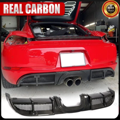 Alerón difusor parachoques trasero carbono real para Porsche 718 Boxster Cayman 2016-18 Foto 1 de 4